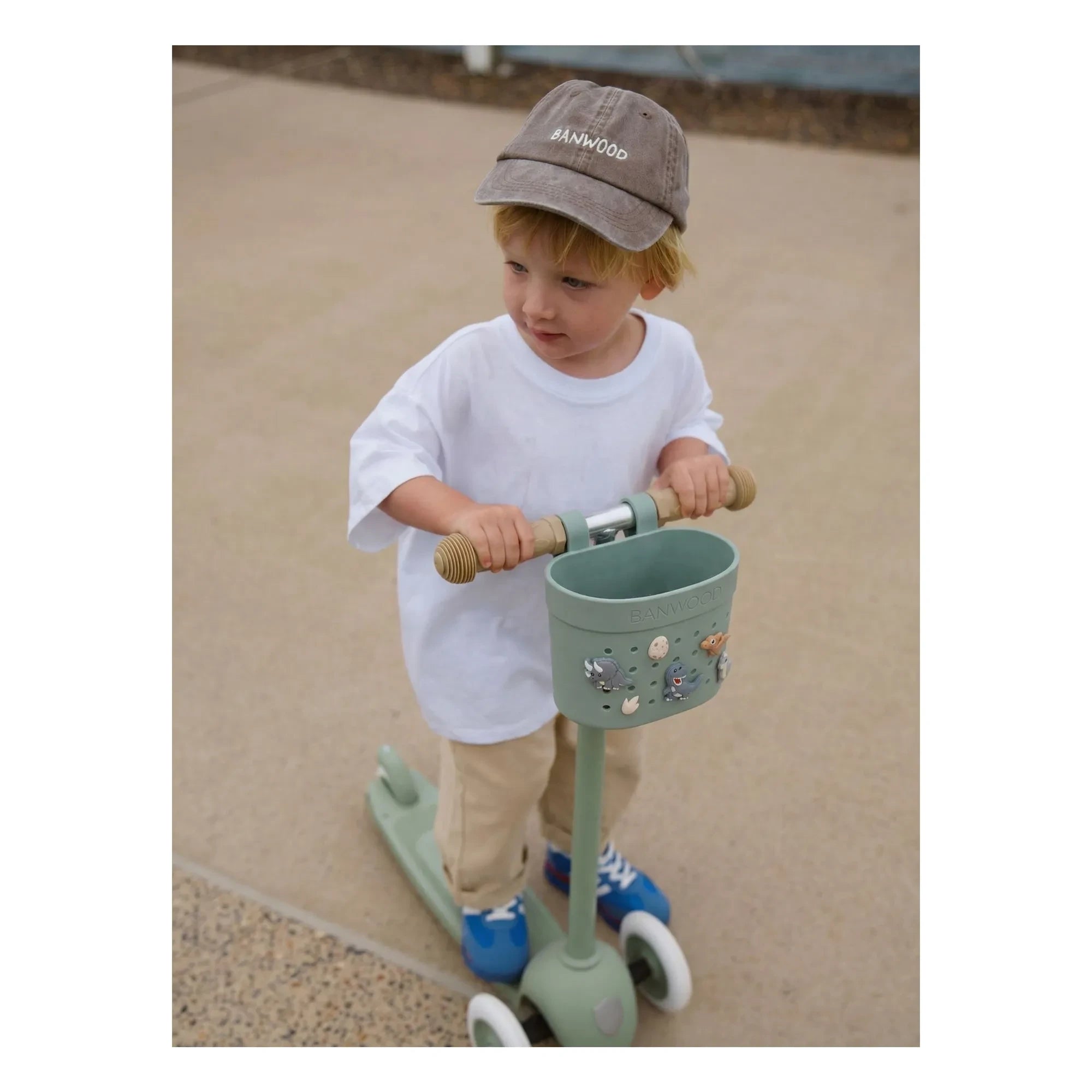 Banwood - Pin & Ride customizable bike basket/trolley | Olive