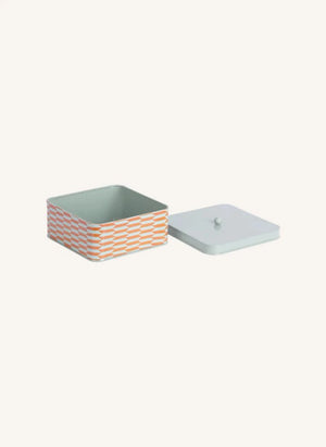 Present Time - Salerno Patterned Metal Storage Box | Turquoise