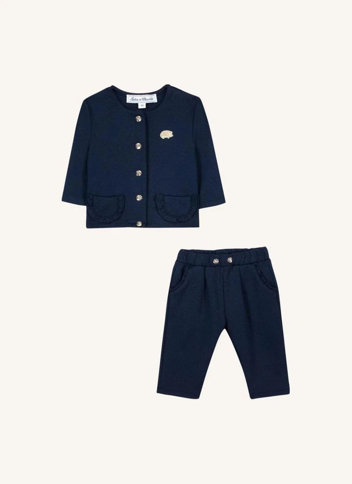 Tartine et Chocolat - Cardigan and Tights Set | Navy