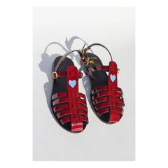 Mama Praïa - Fisherman's Bright Heart Sandals | Burgundy