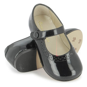 Tartine et Chocolat - Smooth Perforated Patent Leather Ballerinas | Navy Blue