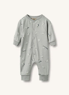 Wheat - Lou Chiens organic cotton romper | Grey blue
