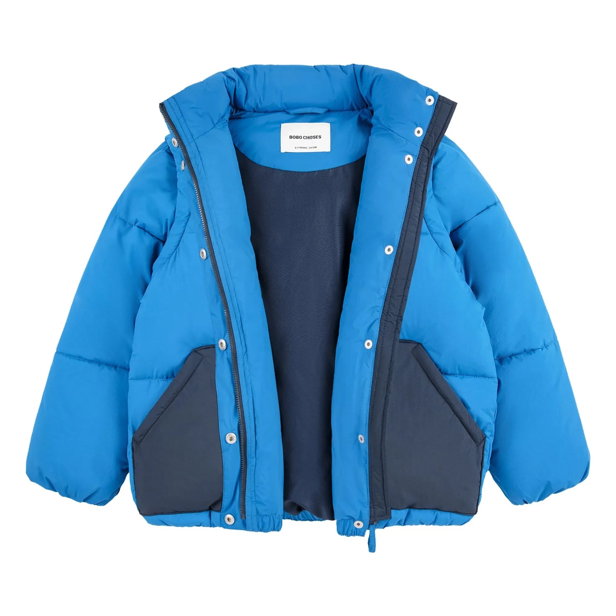 Bobo Choses - Tic Tac Toe Recycled Fiber Puffer Coat | Blue