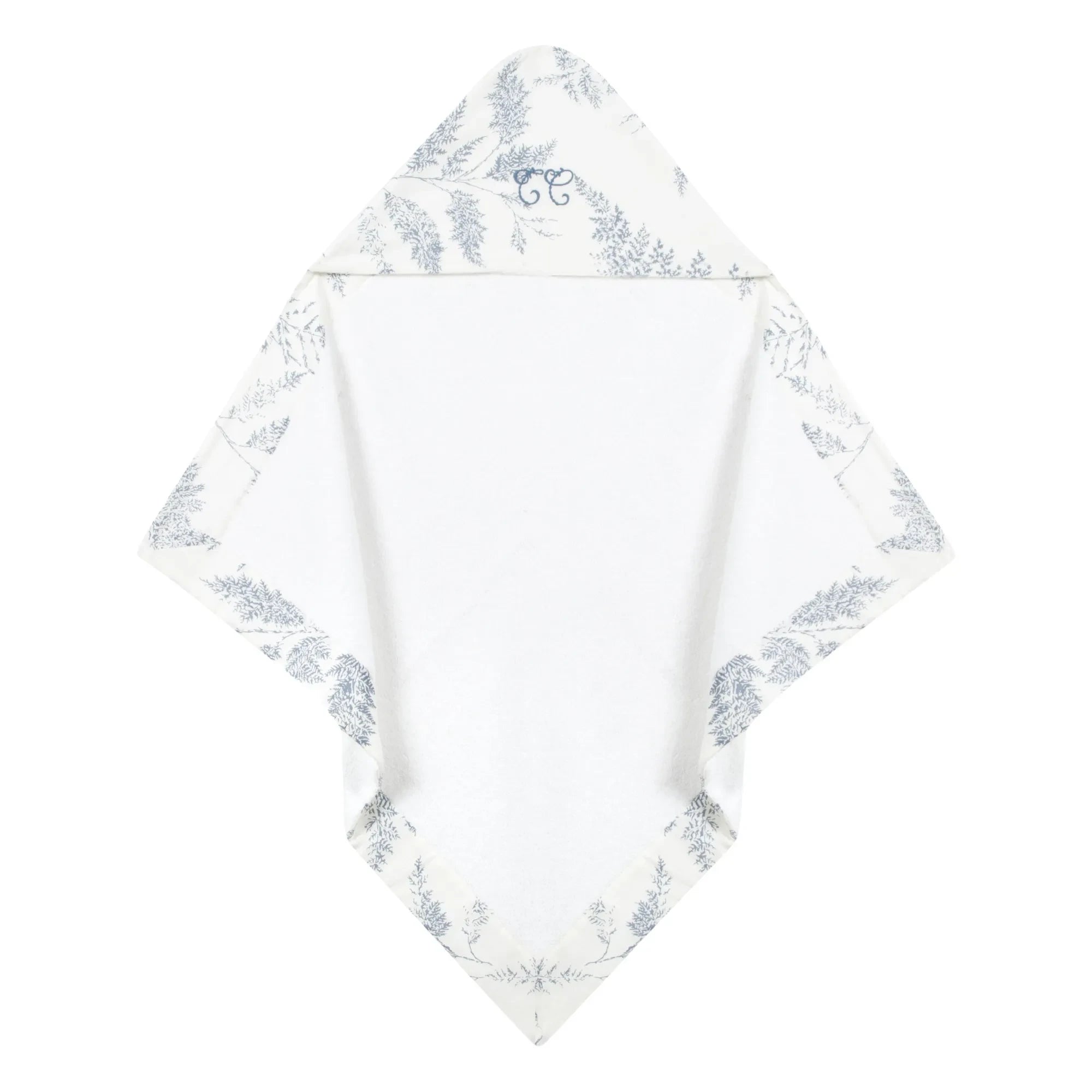 Tartine et Chocolat - Leaf Patterned Towel Fabric Hooded Bath Towel | Navy Blue