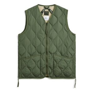 Taion - Military Unisex Sleeveless Zip Vest | Olive Green