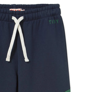 Tinycottons - Renk Bloklu Organik Pamuk Jogger Pantolon | Lacivert