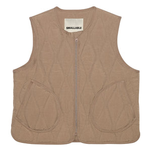 Smallable Kid - Sleeveless Quilted Cheer Jacket | Dark Gray