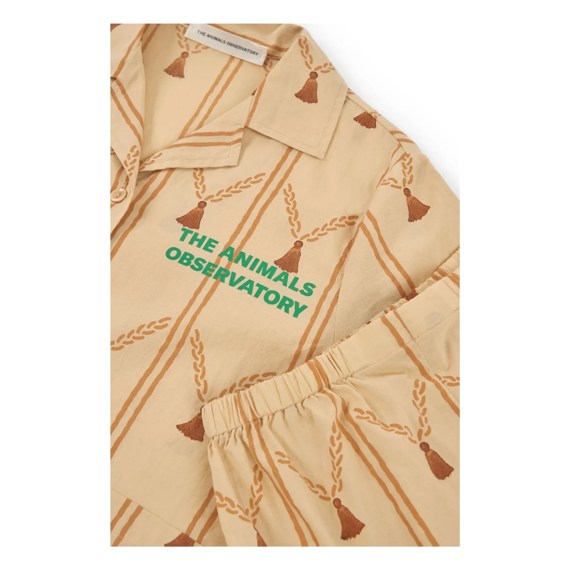 The Animals Observatory - Magpie Organic Cotton Shirt and Shorts Set | Pale Yellow