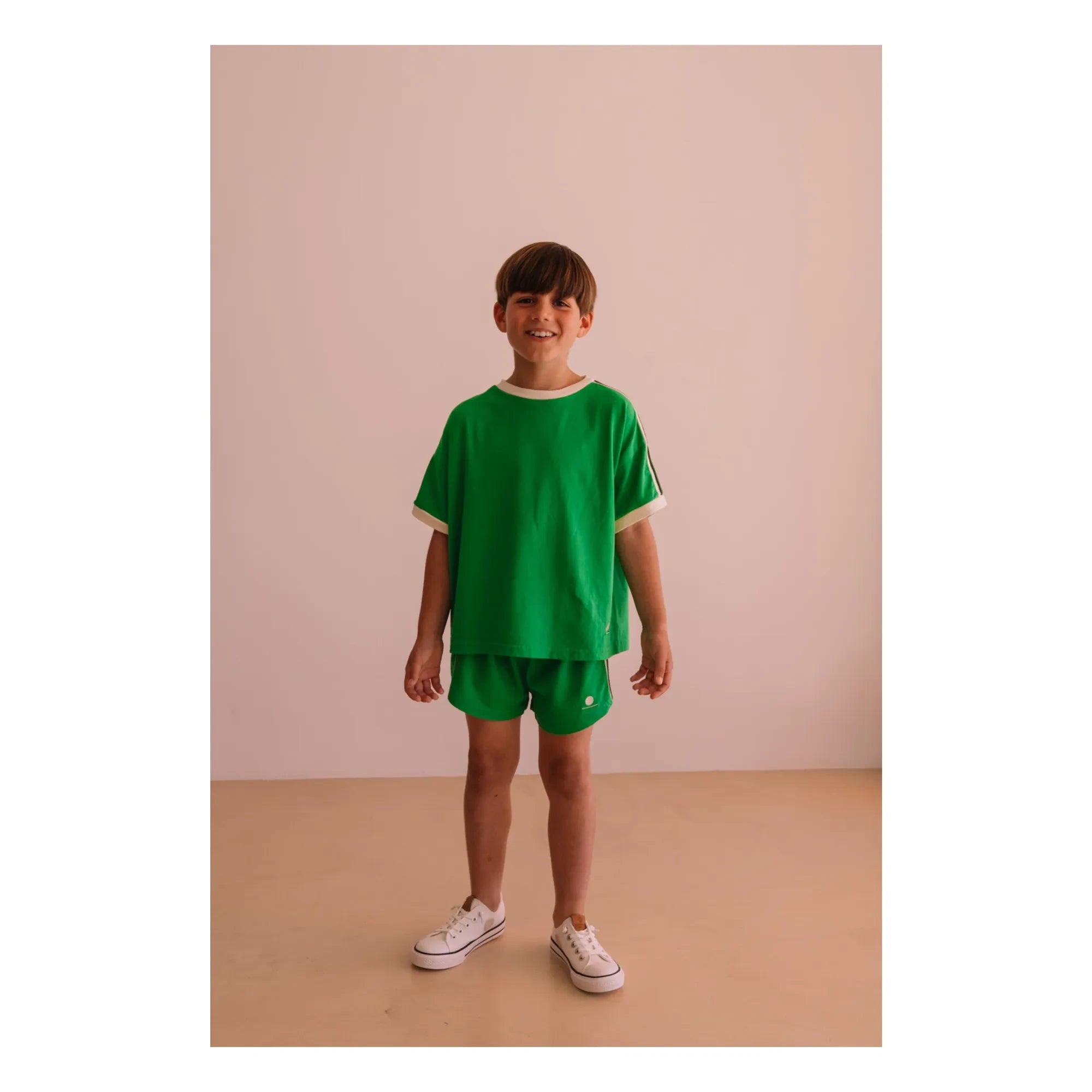 We Are Kids - Taylor Contrast Organic Cotton T-Shirt | Meadow Green