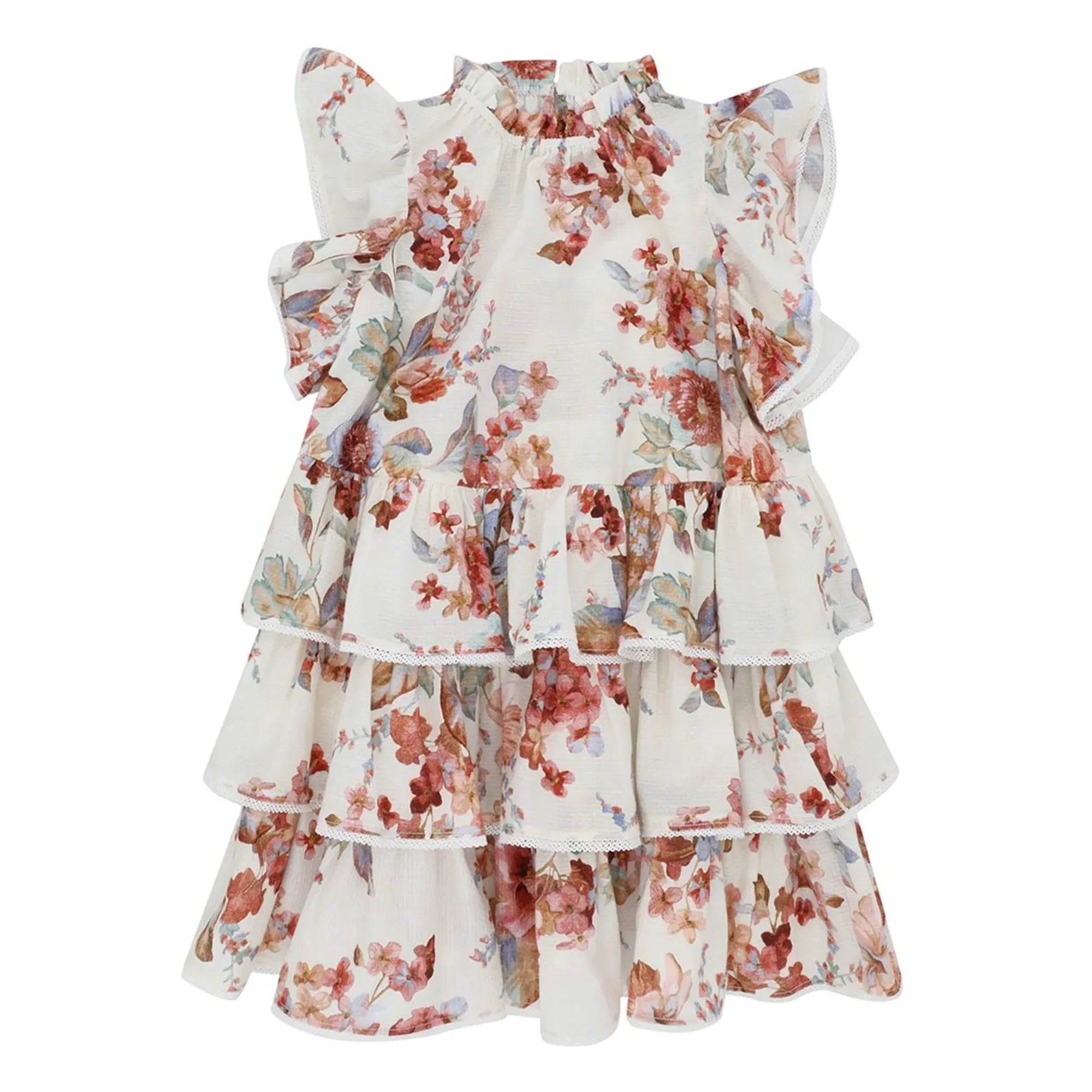 Zimmermann - Awaken Floral Pattern Ruffled Dress | Off White