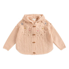 Louise Misha - Iona Wool Hooded Cardigan | Pale Pink