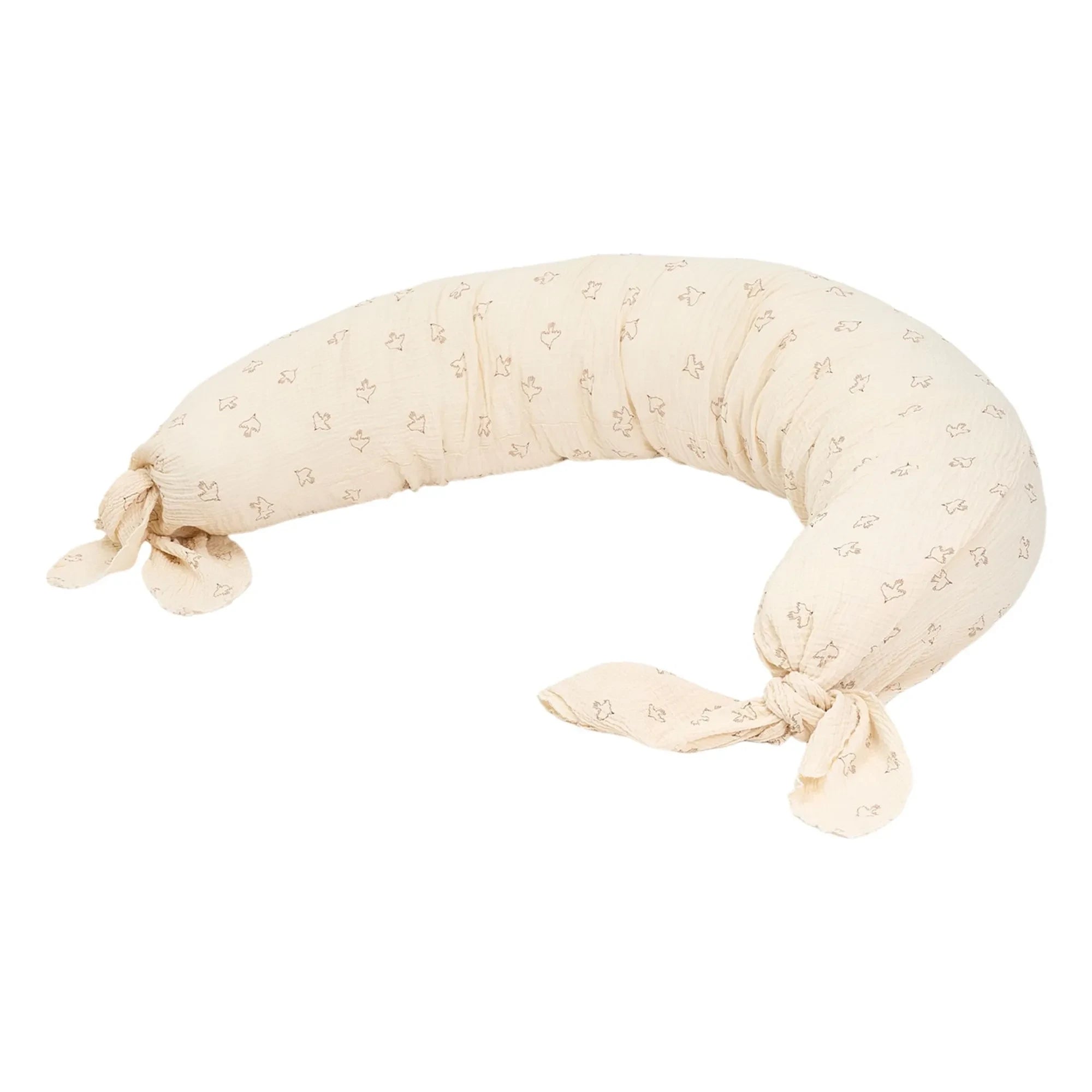 Nobodinoz - Brown Hoshi Birds Maternity Pillow | Beige
