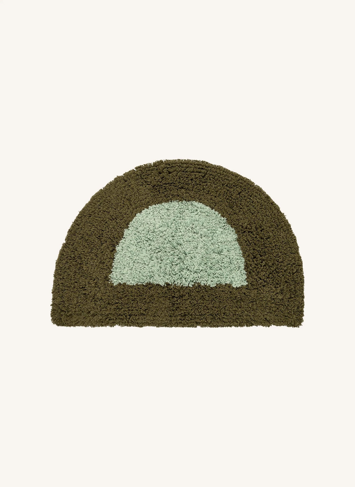 Madam Stoltz - Tufted Half Moon Bath Mat | Soft Mint
