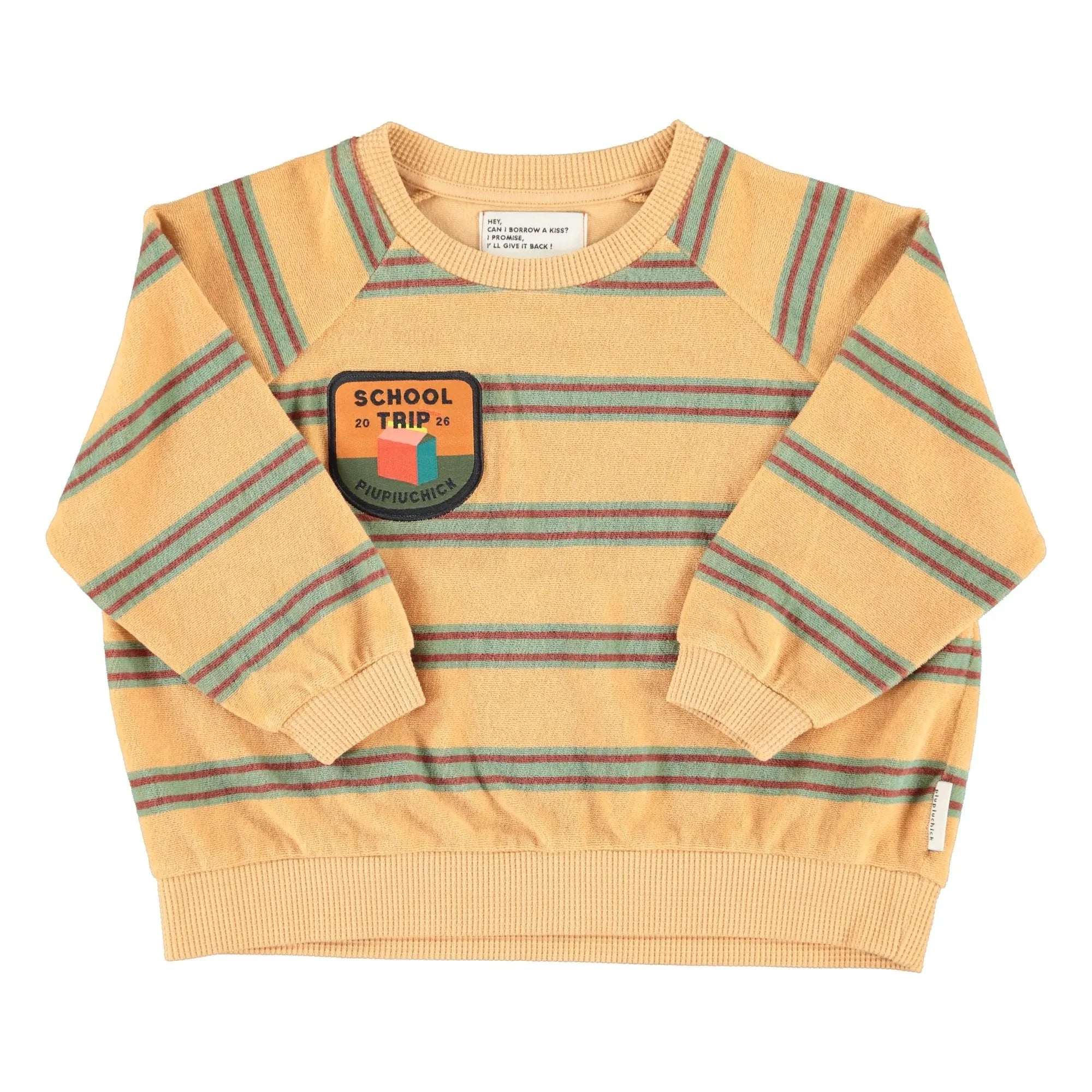 Piupiuchick - Striped Organic Cotton Sweatshirt | Yellow