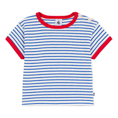 Petit Bateau - Striped Pique T-Shirt | Off-white