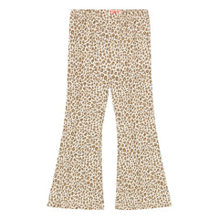 Tinycottons - Organic Cotton Leopard Rib Flare Pants | Beige