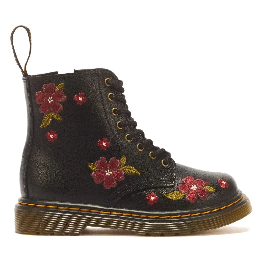 Dr Martens - Floral 1460 T Lace-Up Boots | Black