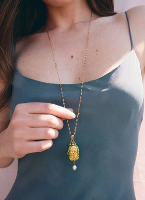 Palas - "Le Secret" Long Necklace | Emerald