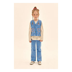 Jelly Mallow - Flare Hearts Pants | Blue