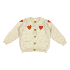 Bayiri - Dancing Hearts Merino Cardigan | Off-white
