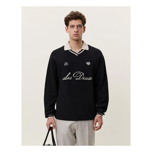 Les Deux - Polo Waffle Football | Black