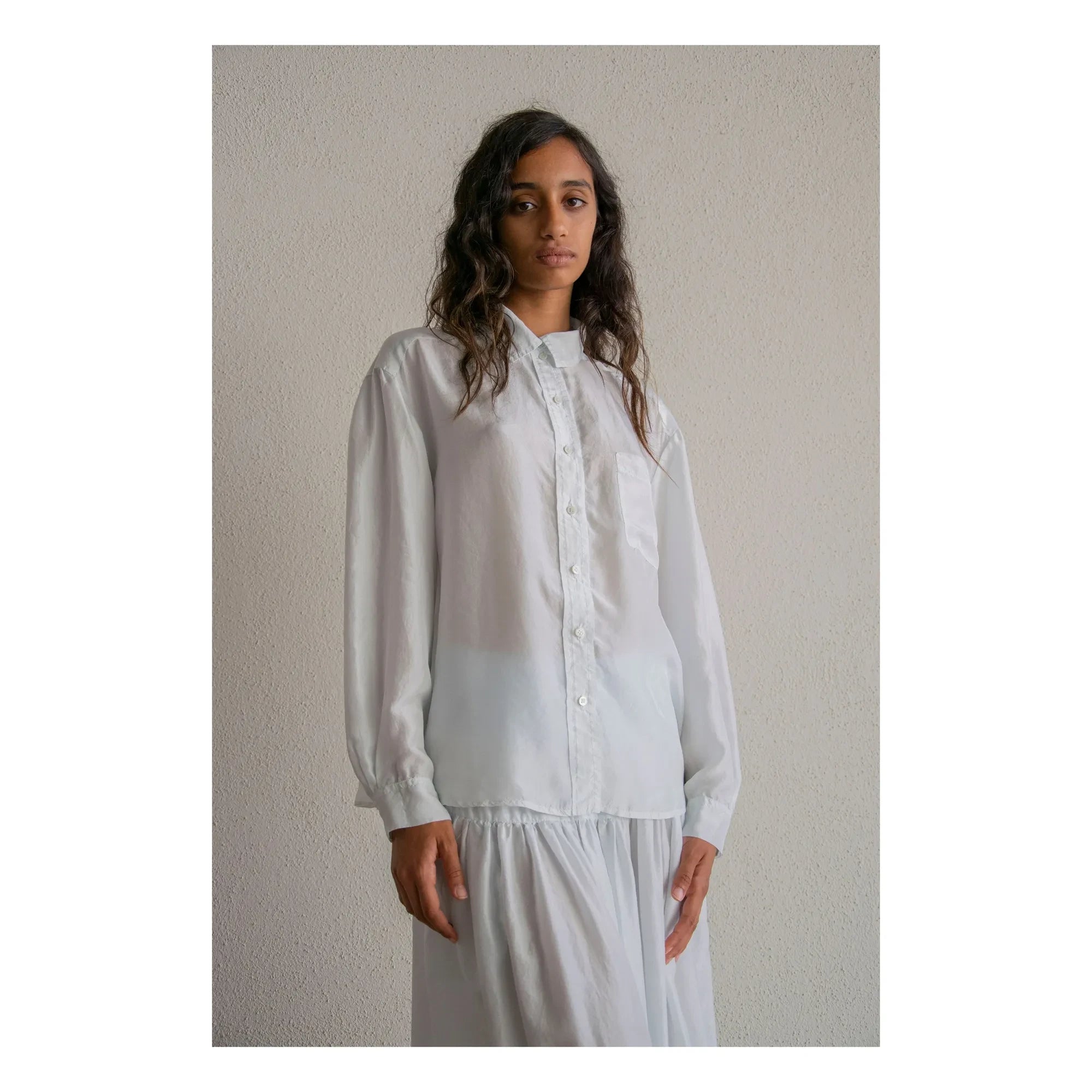 THEAVANT - Men's Silk Pongee Shirt | Light Blue