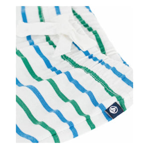 Petit Bateau - Striped fleece shorts | White
