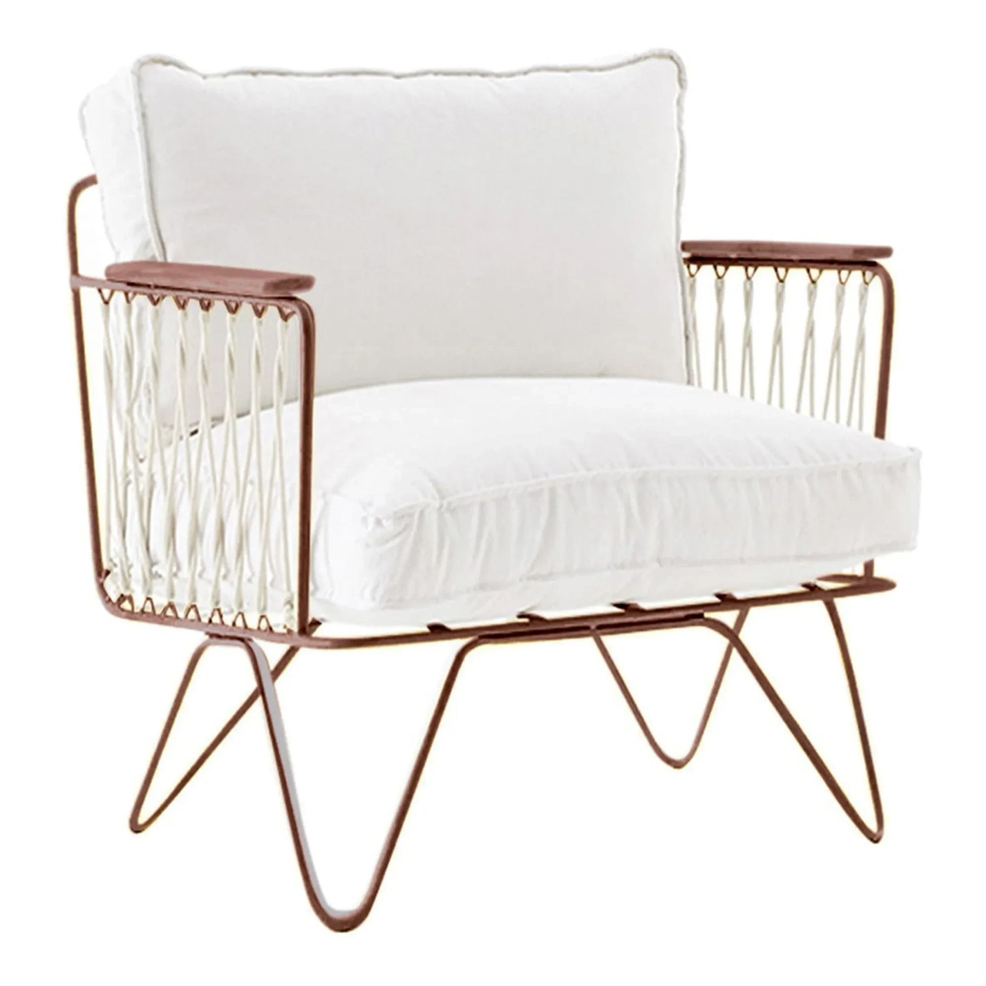 Honoré - Croisette Armchair - Brown Epoxy and White Cotton | Brown