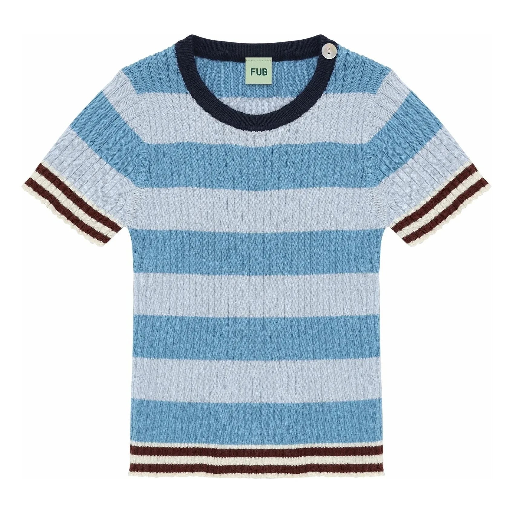 FUB - Striped T-shirt Organic cotton knit | Blue