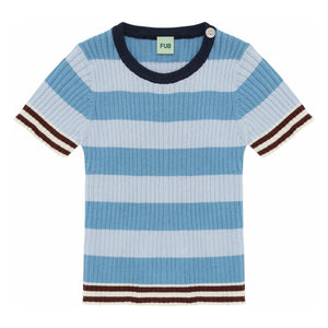 FUB - Striped T-shirt Organic cotton knit | Blue