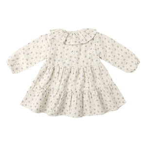 Quincy Mae - Organic cotton floral ruffled dress | Ecru
