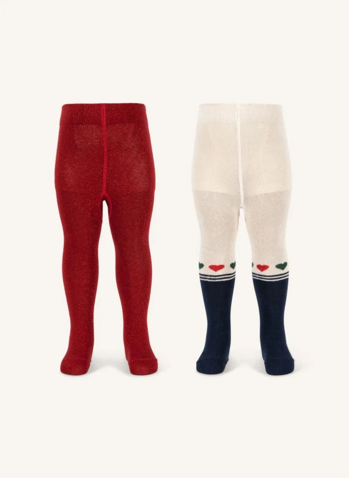 Konges Sløjd - 2 Pairs Lurex Tights | Red