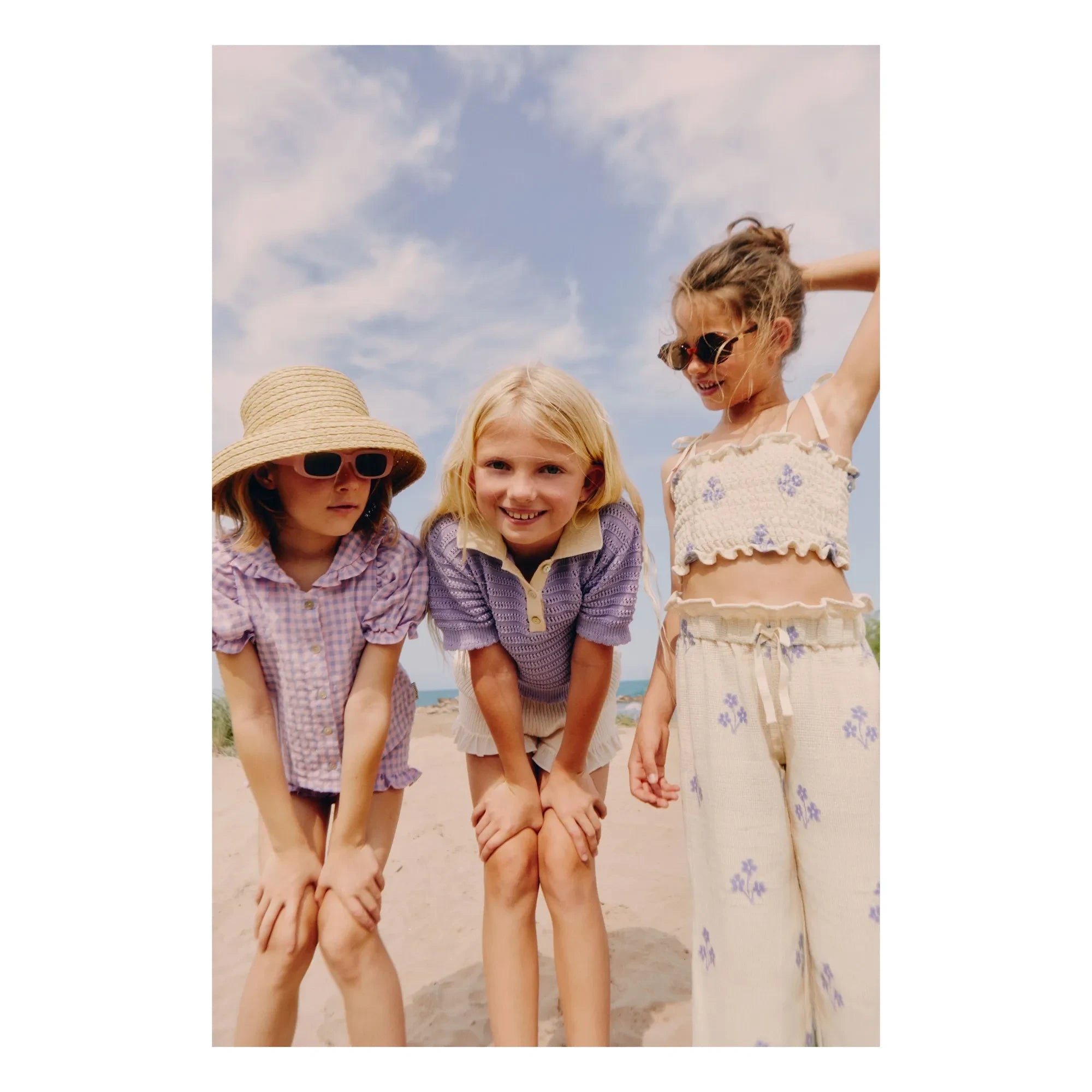 Mipounet - Olie Vichy Blouse, Claudine Collar | Lilac