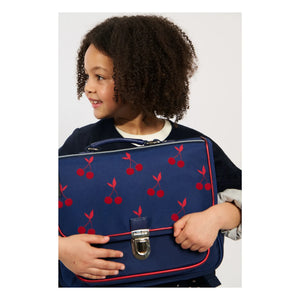 Caramel & Cie - Velvet Cherry Small Handbag | Navy Blue