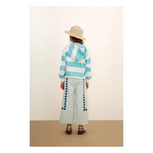 Tinycottons - Striped Organic Cotton Hoodie | Light Blue