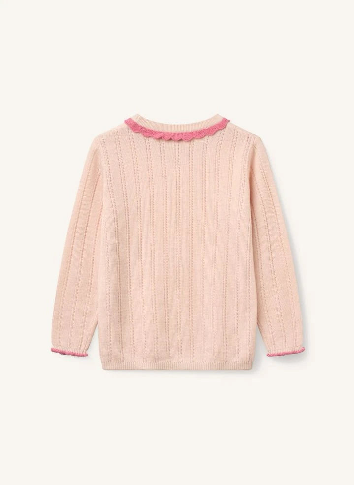 Copenhagen Colors - Merino Wool Pointelle Sweater | Powder Pink