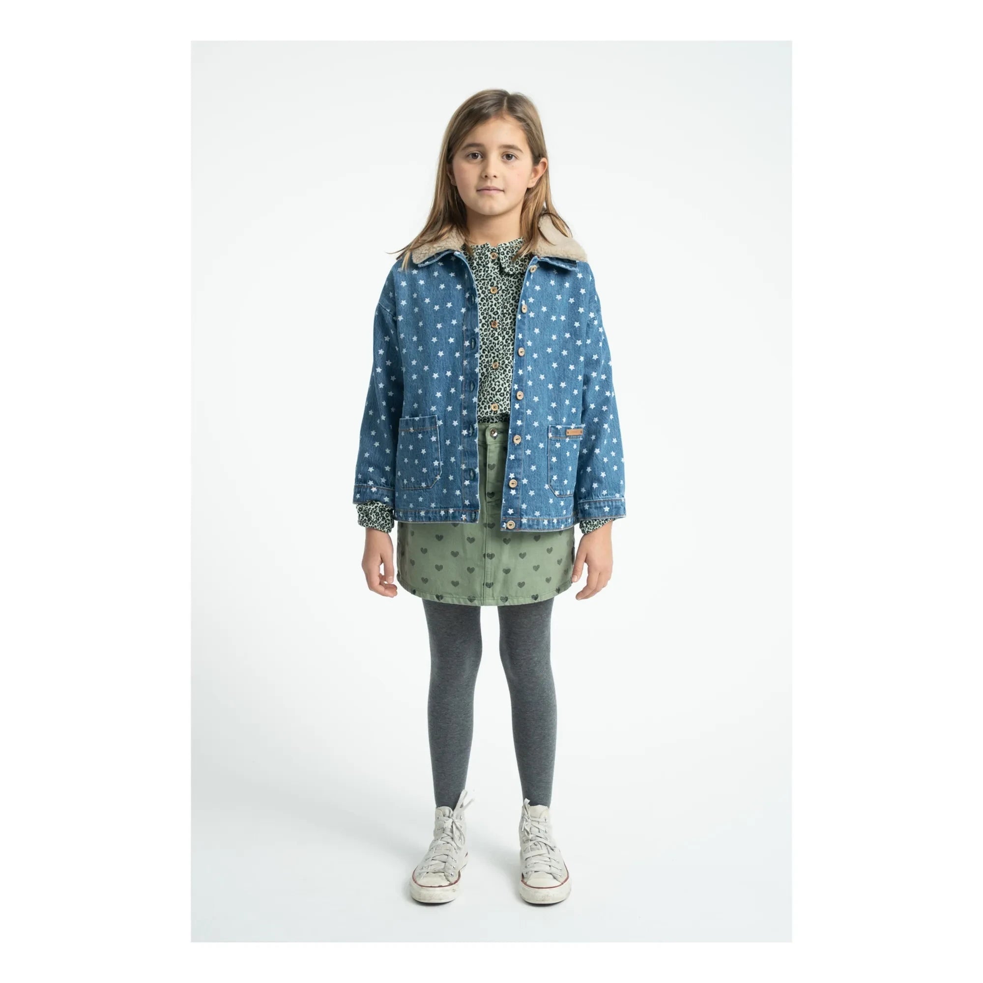 Piupiuchick - Organic Cotton Heart Skirt | Green