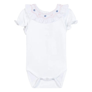 Tartine et Chocolat - Floral Embroidered Collar Body | White