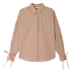 Sessùn - Armando Striped Cotton Shirt | Terracotta
