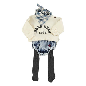 Piupiuchick - Rock Star Organic Cotton Sweatshirt | Ecru