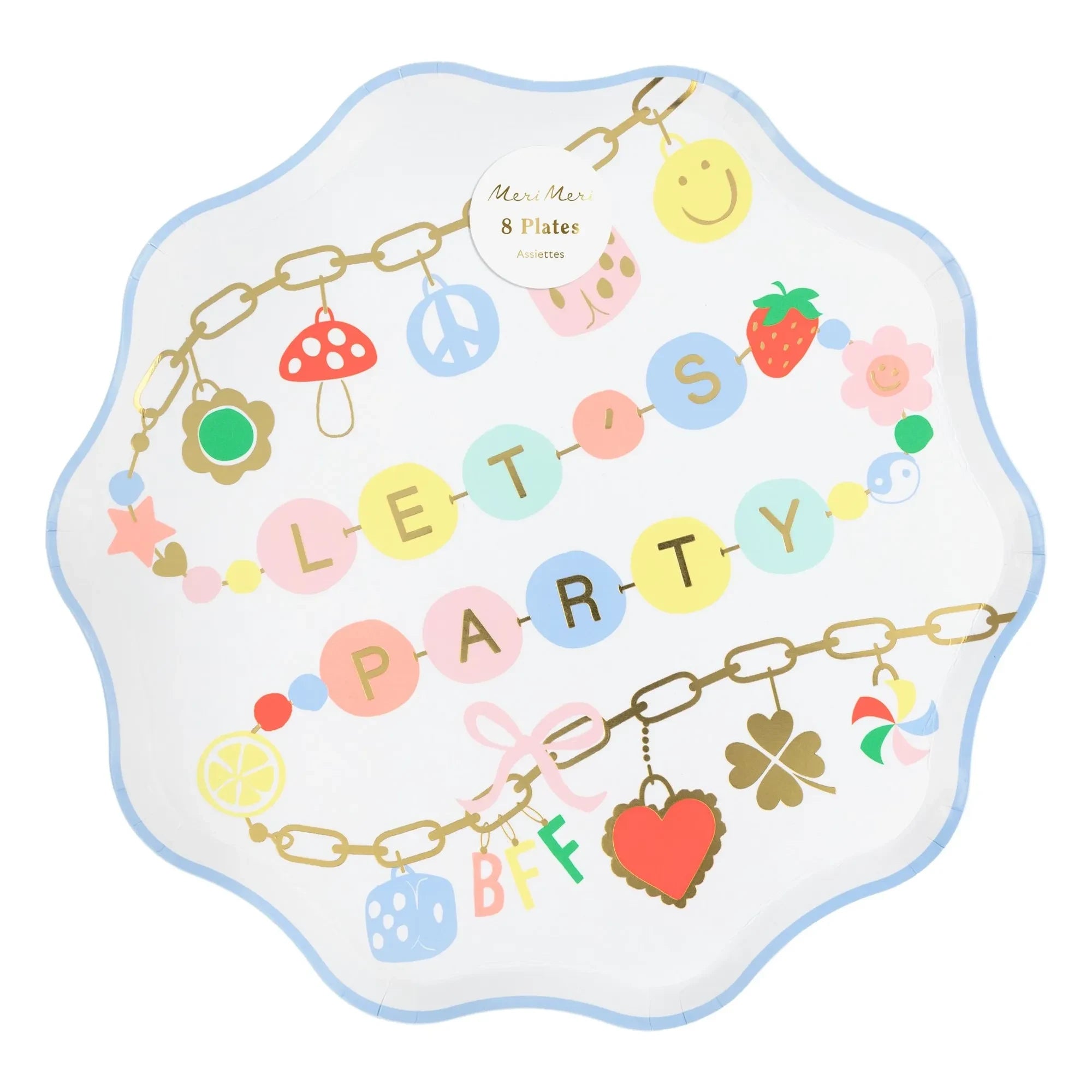 Meri Meri - Charm Parti Tabakları - 8'li Set