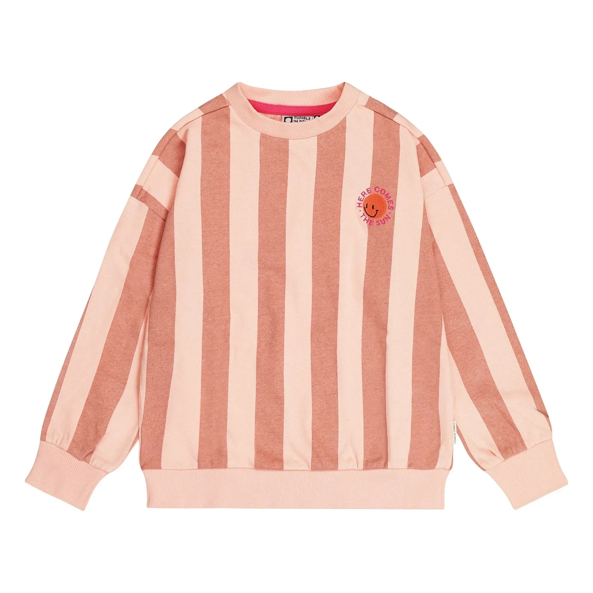 Tumble N'Dry - Coquina Striped Recycled Cotton Oversized Sweatshirt | Peach