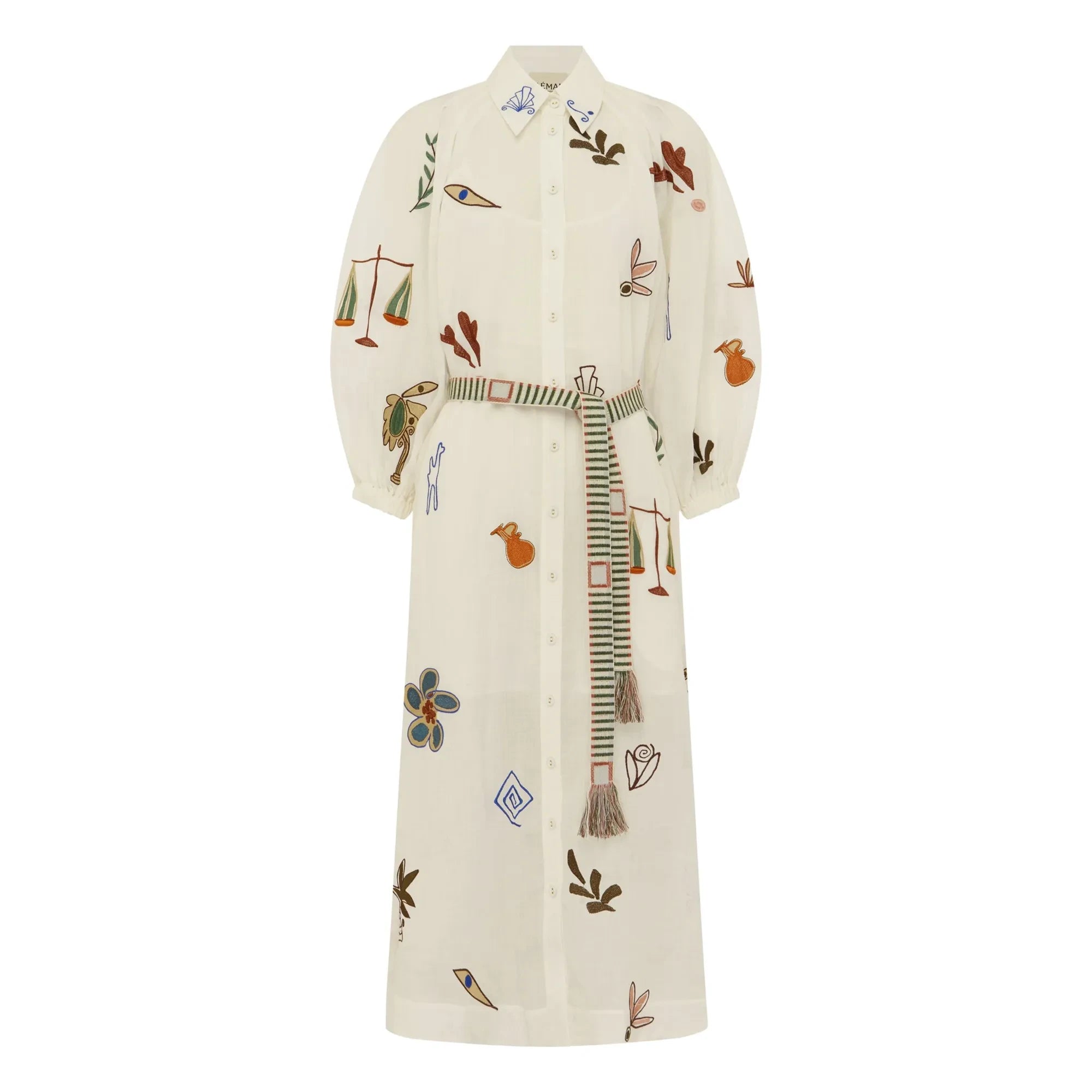 Alémais - Mina Embroidered Dress | White
