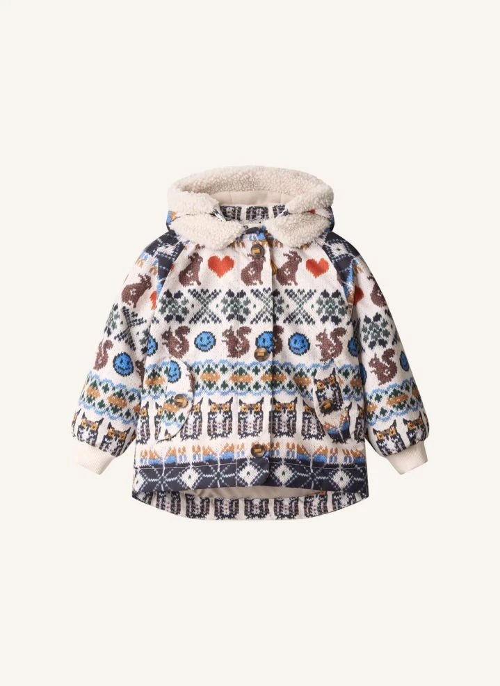 Molo - Hopla Folk Patterned Down Jacket | Cream