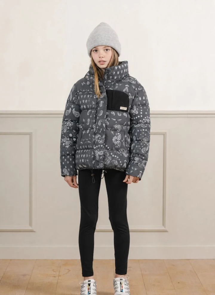 Töastie - Helix Bandana Puffer Jacket Made from Recycled Fibers | Black