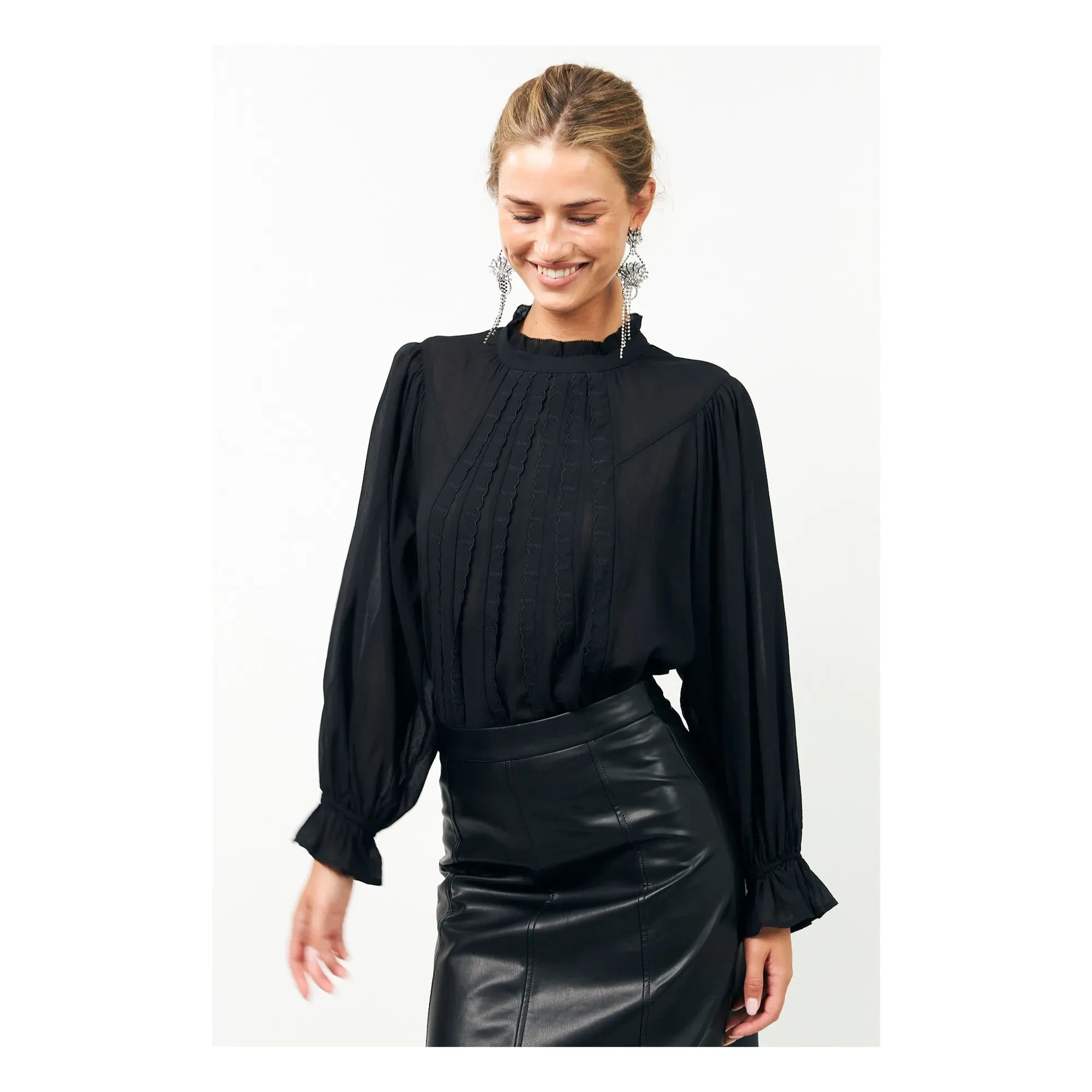 Lollys Laundry - Presley Cotton Blouse | Black