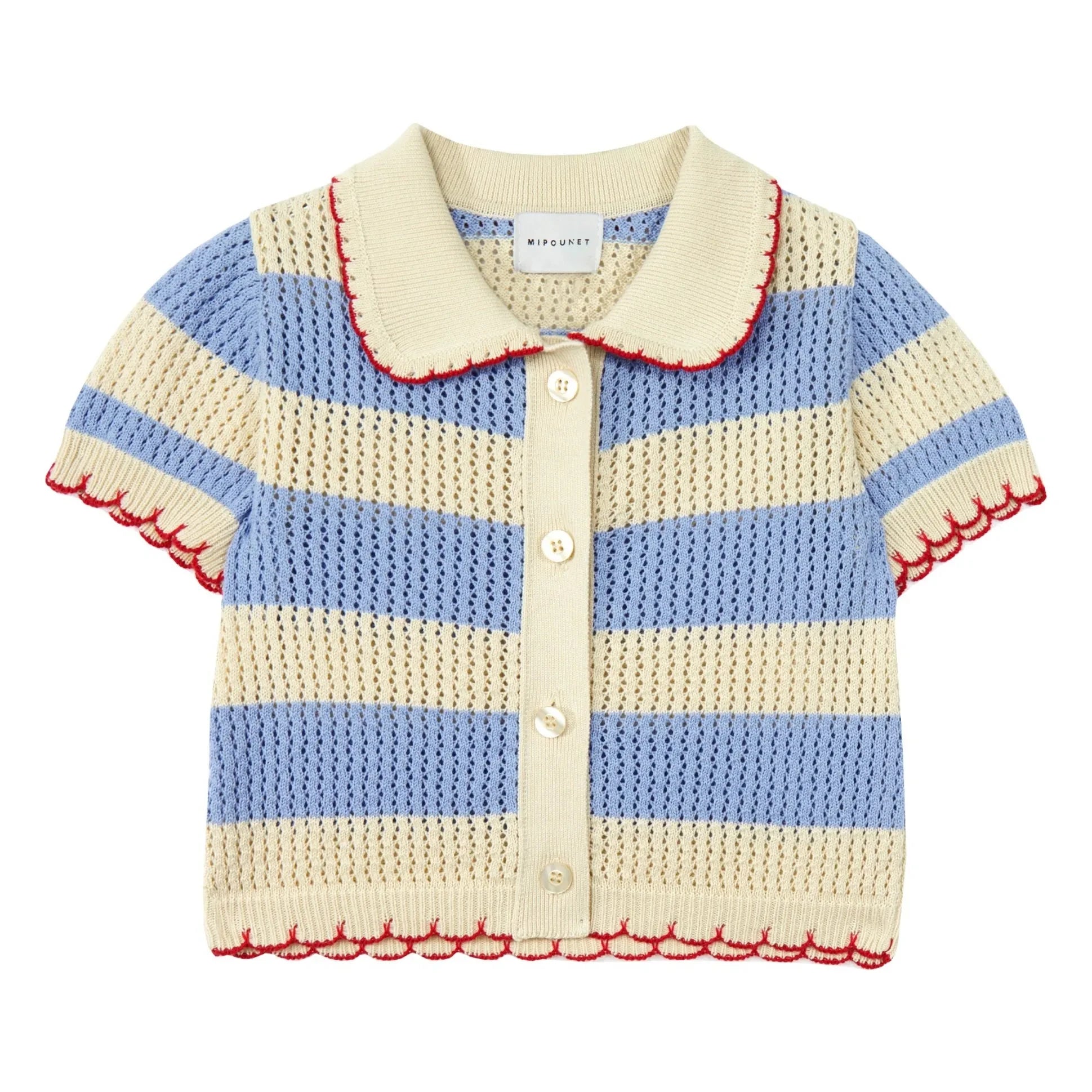 Mipounet - Striped Vita Crochet Cardigan | Blue