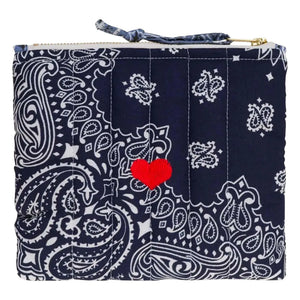 Call it by your name - Mini Zippered Pocket Quilted Heart | Navy Blue