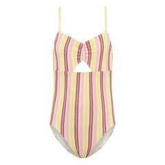 Beachlife - Striped Wrap Swimsuit | Pale Yellow