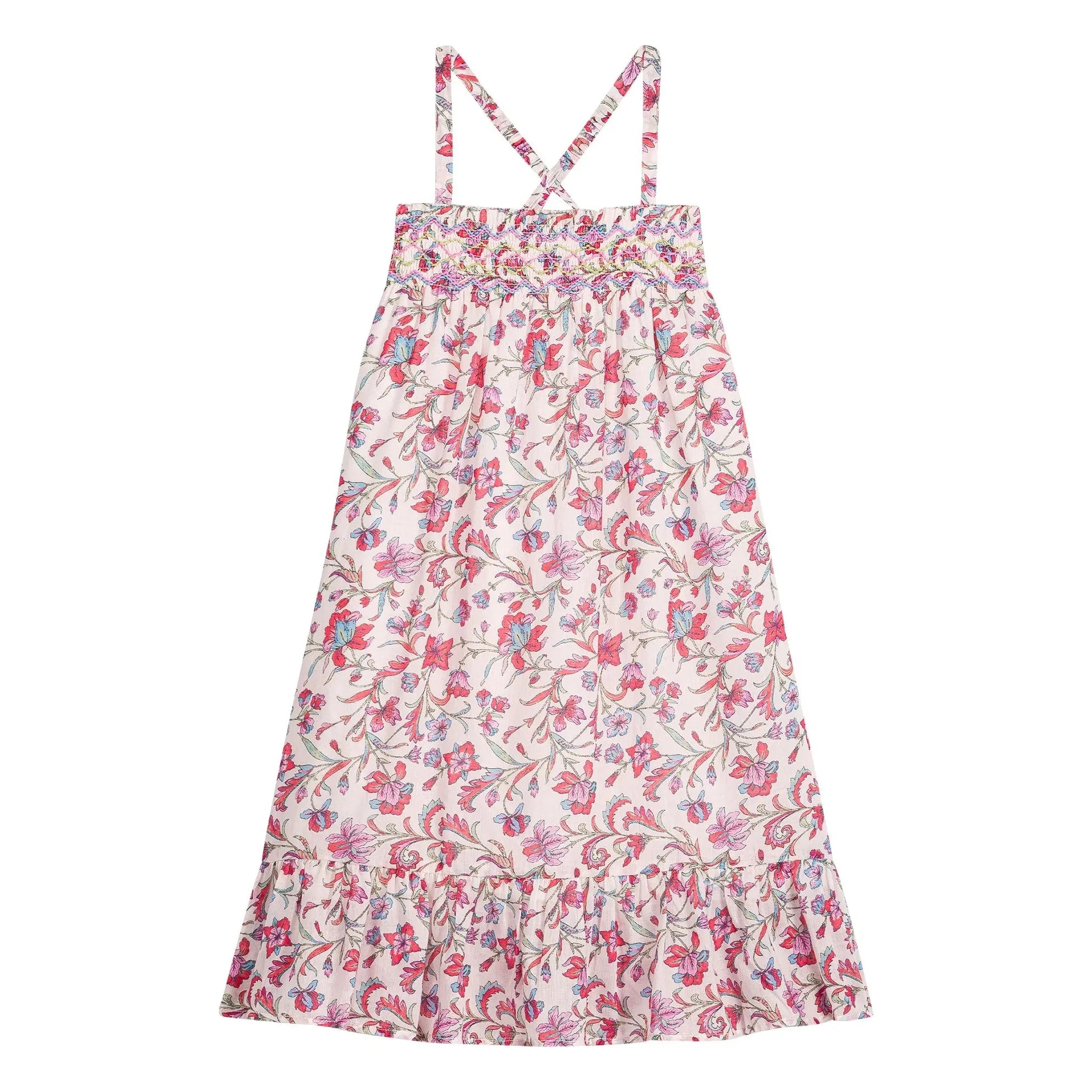Louise Misha - Marceline Fleurie Organic Cotton Strapless Dress | Pink